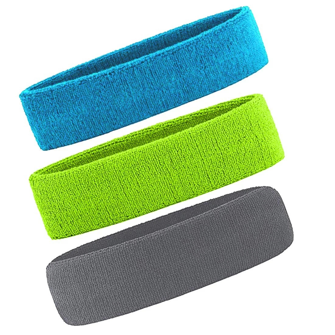 3 Pack Men & Women Sweatband Headband Terry Cloth Moisture Wicking for Sports Te