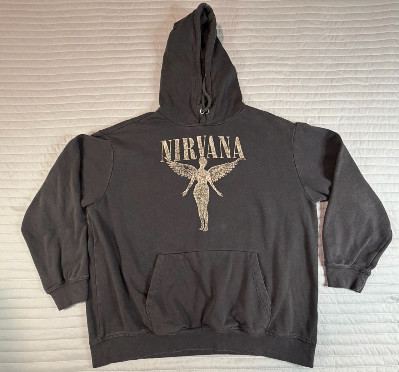 Nirvana In Utero Hoodie Medium Black Graphic Band Sweatshirt H&M 2021