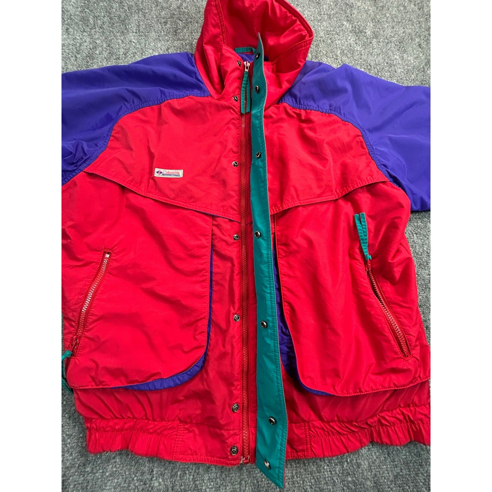 90s Vintage Columbia Powder Keg Ski Jacket Men’s Large Red Purple Made in Korea