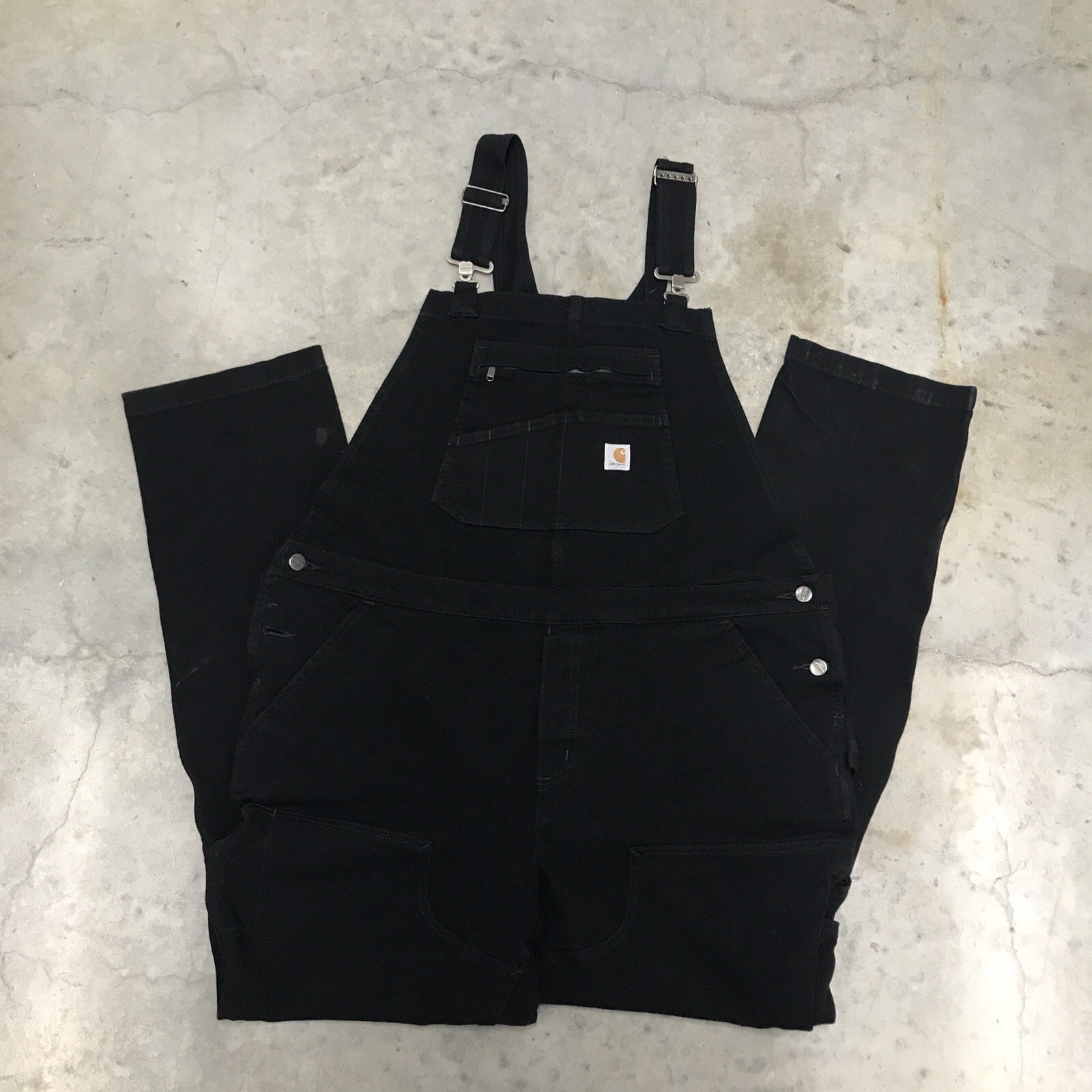 Carhartt Black Canvas Carpenters Bib Overalls Womens Size 20 XXL Black OR4556-W