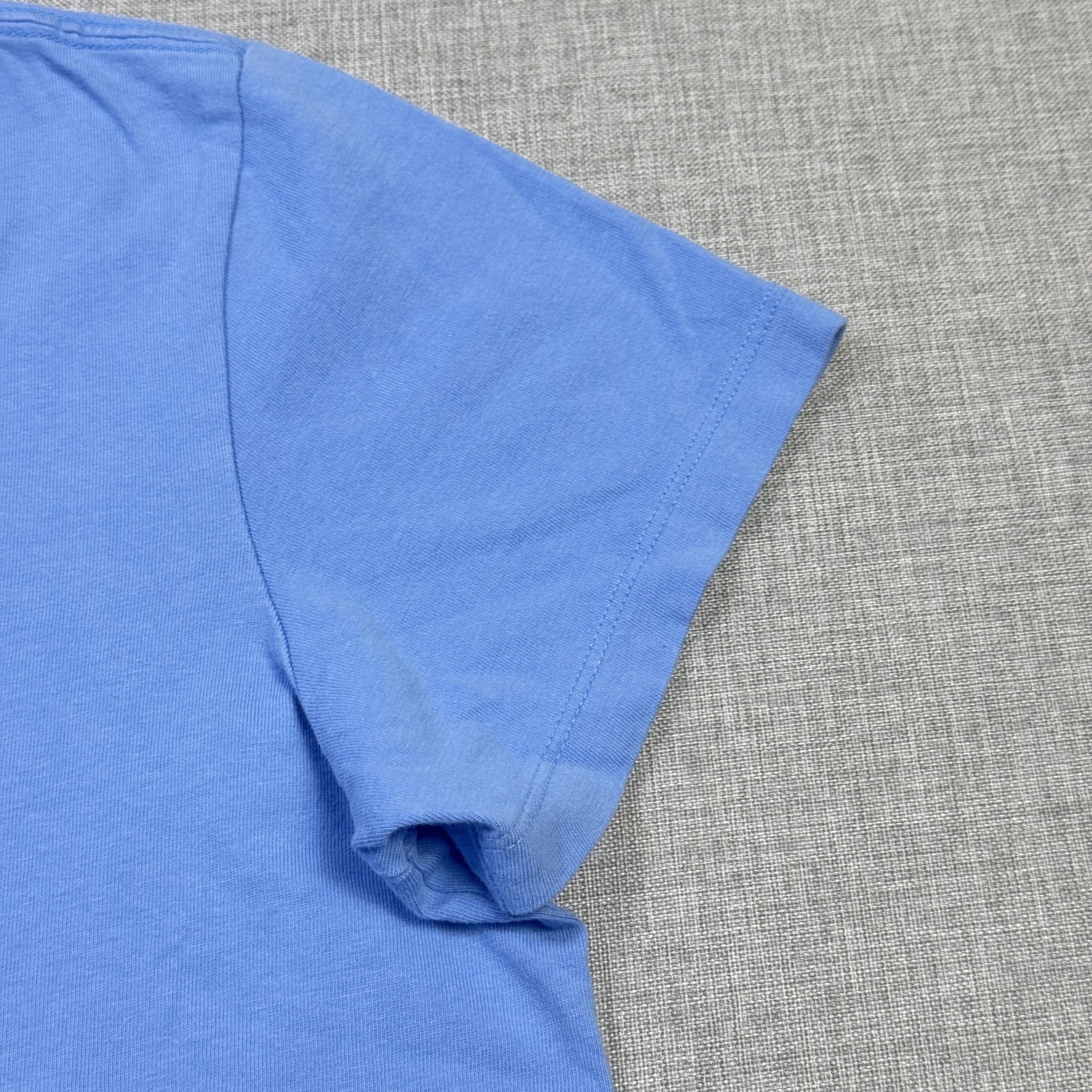 Life Is Good Womens Large Blue V-Neck Floral T-Shirt Cotton Tagless Relaxed Fit