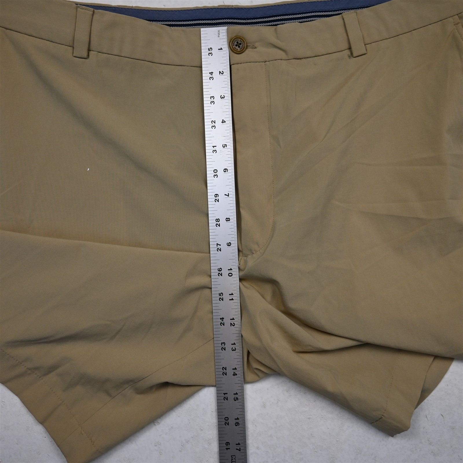 Brooks Brothers 42×8.75″ Khaki Performance Flat Front Dress Mens Shorts