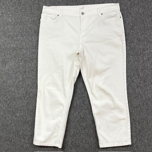 J.Jill Pants Womens 12 Crop Authentic Fit White Stretch 98% Cotton 2% Elastane