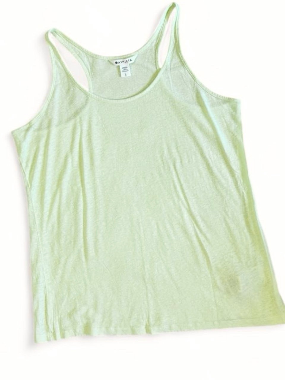Athleta Gateway Linen Blend Tank Women’s Large Limone Green Racerback