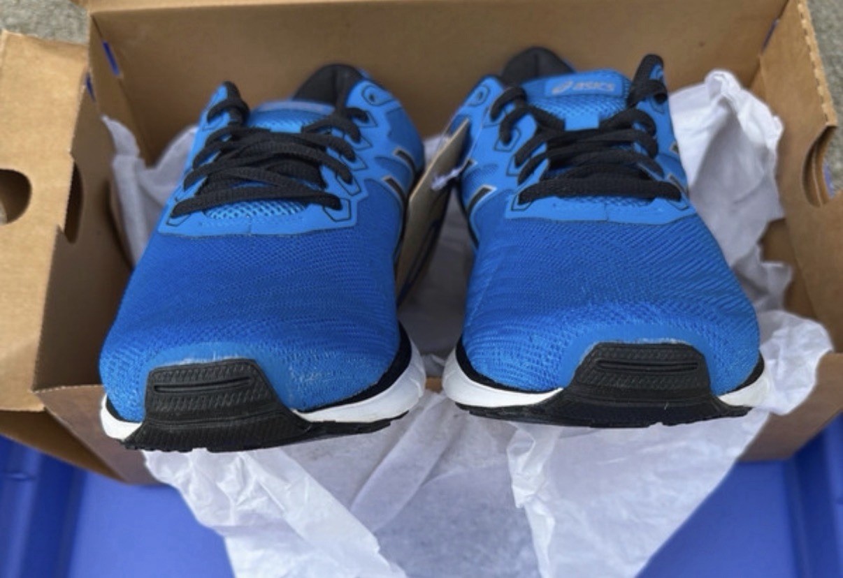 ASICS Men’s Blue/Black/White Low Top Lace Up Athletic Sneakers US 8