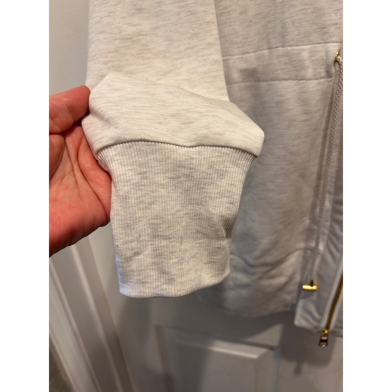 Varley Ridgefield Longline Jacket DoubleSoft Oatmeal Marl Full Zip Wmns Small