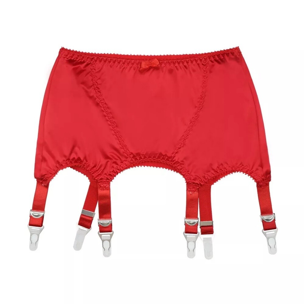 Sexy Wet Look Open Bottom Girdle Firm Shaping Girdle Garter Belt with 6 Straps