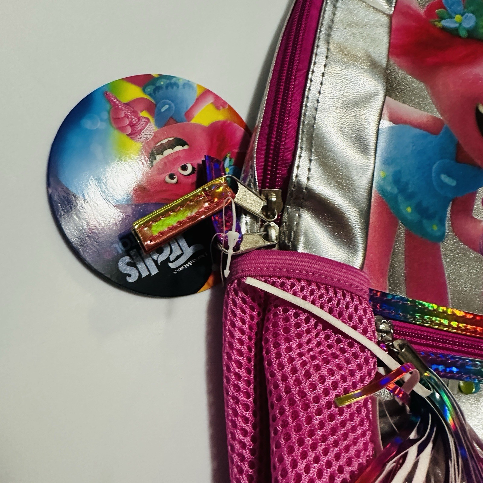 Trolls World Tour 16″ Backpack -Padded Straps, Water Bottle Pocket- DreamWorks