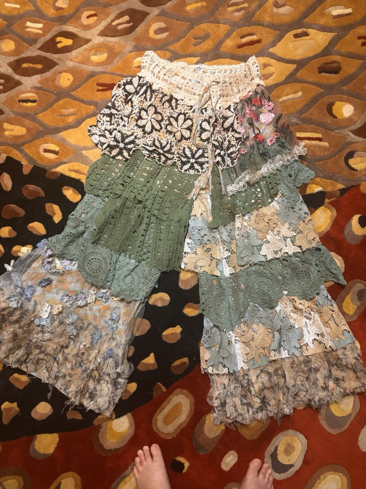 A Rare Bird Boho Ruffle Pants, One Size