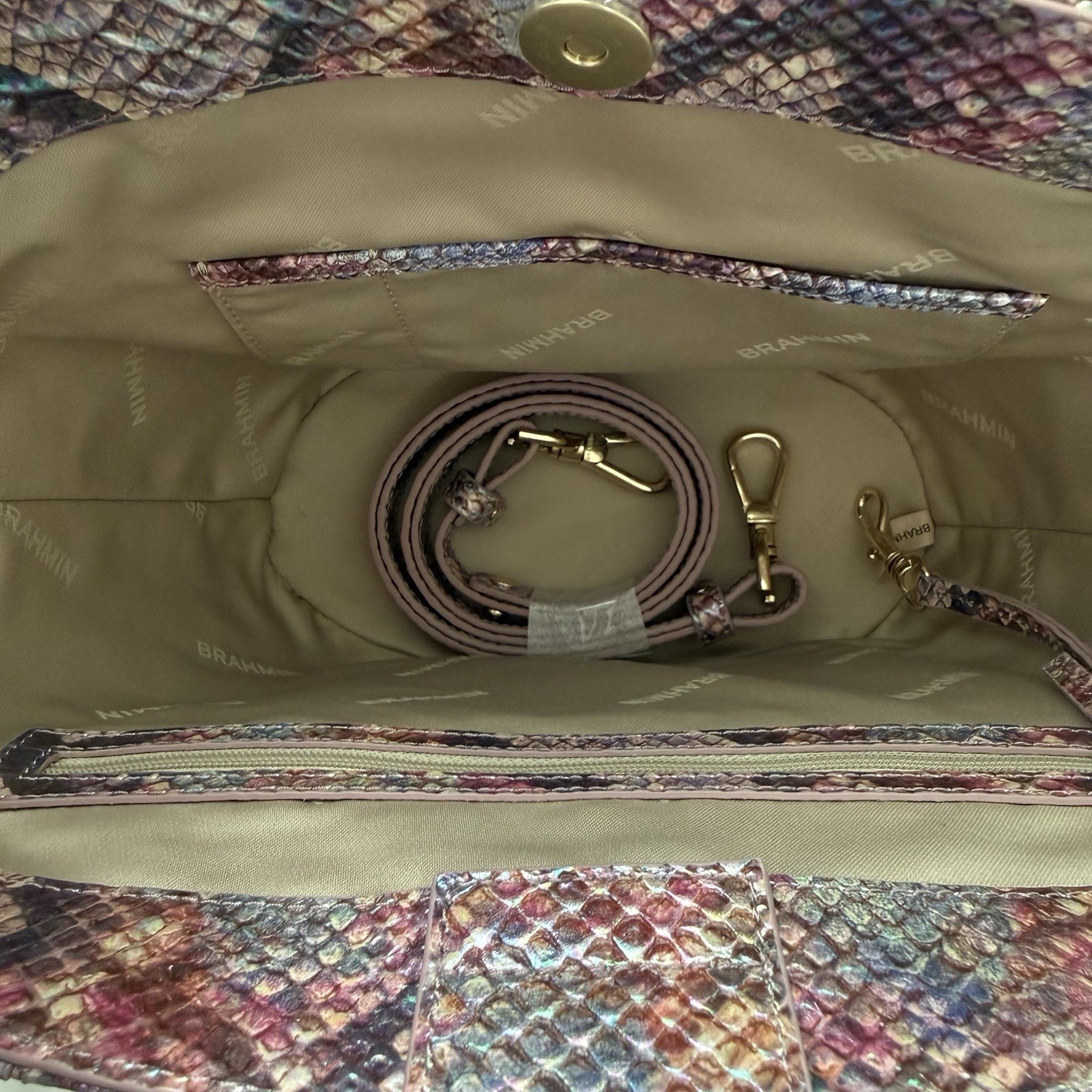 Brahmin Jenny Dewberry Ametrine Leather Satchel Handbag