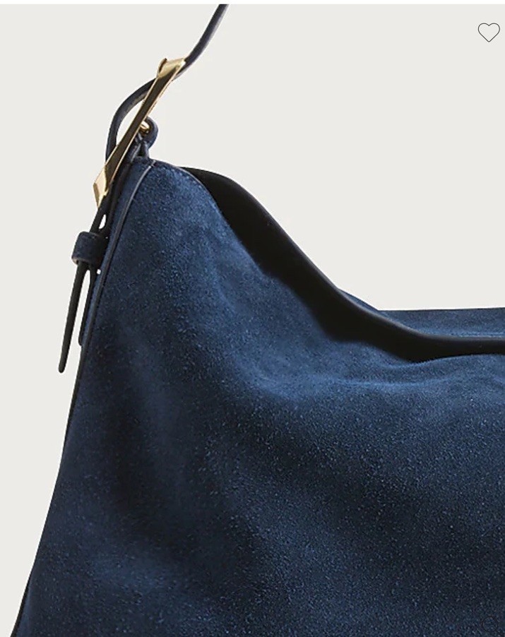 J.Crew Large Berkeley Shoulder Bag Purse in Luxury Suede Darkest Indigo Navy NWT