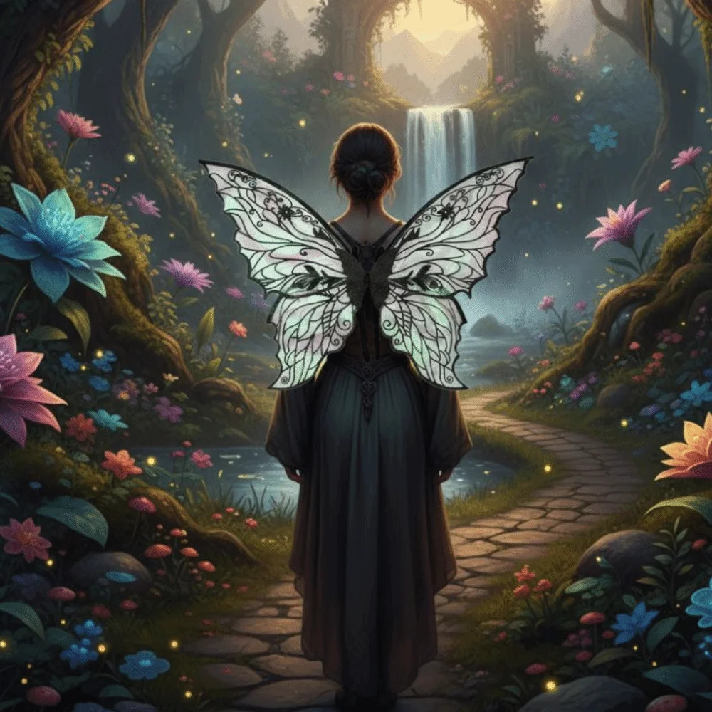 Butterfly Fairy Wings Gradient Organza Cosplay Costume with Elastic Shoulder Str
