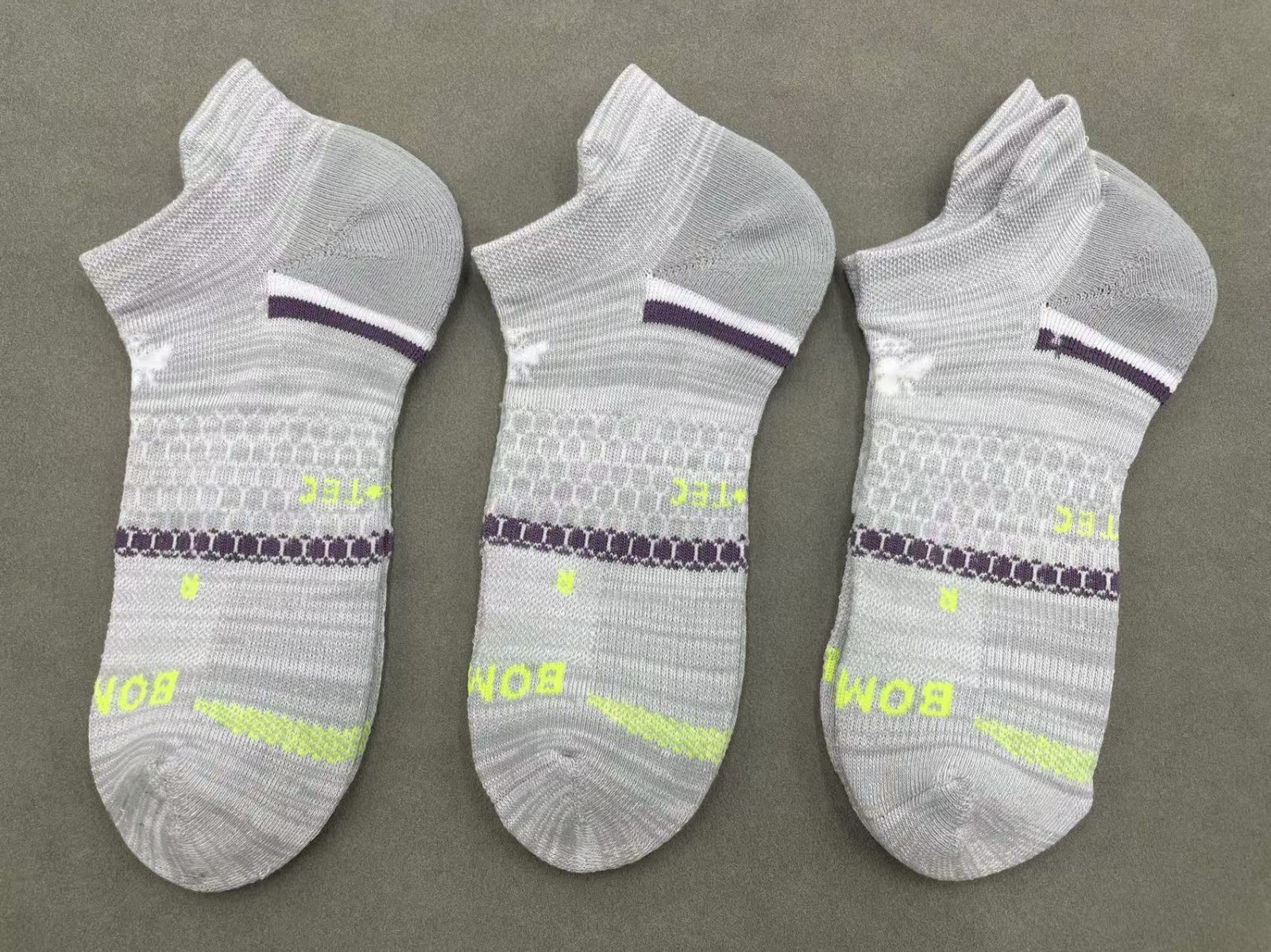 3 pairs BOMBAS Women’s All-Purpose Ankle socks Size Medium 8-10.5 Light gray