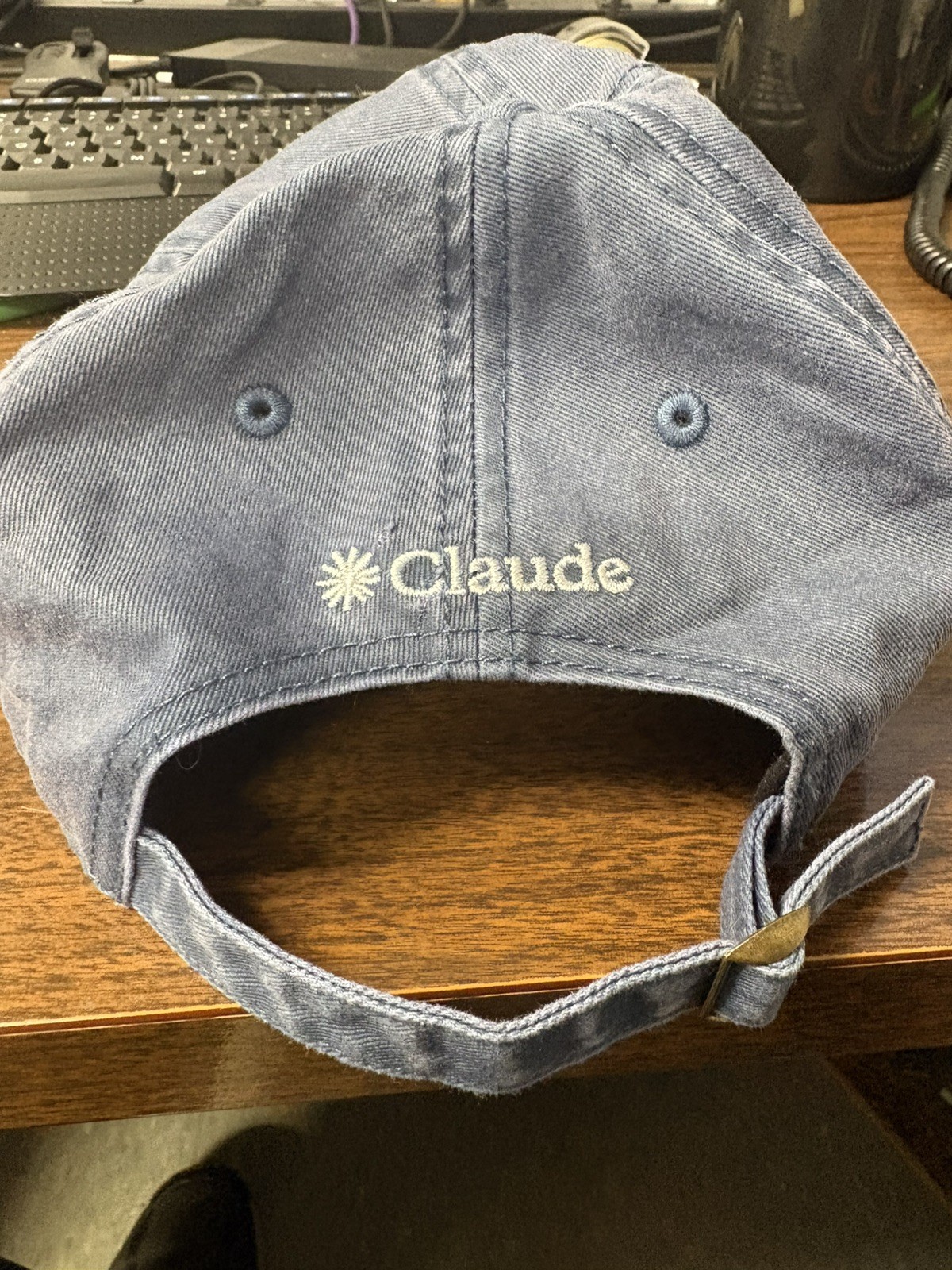 Anthropic Claude Thinking Hat Navy Blue Adjustable Strapback Baseball Cap New