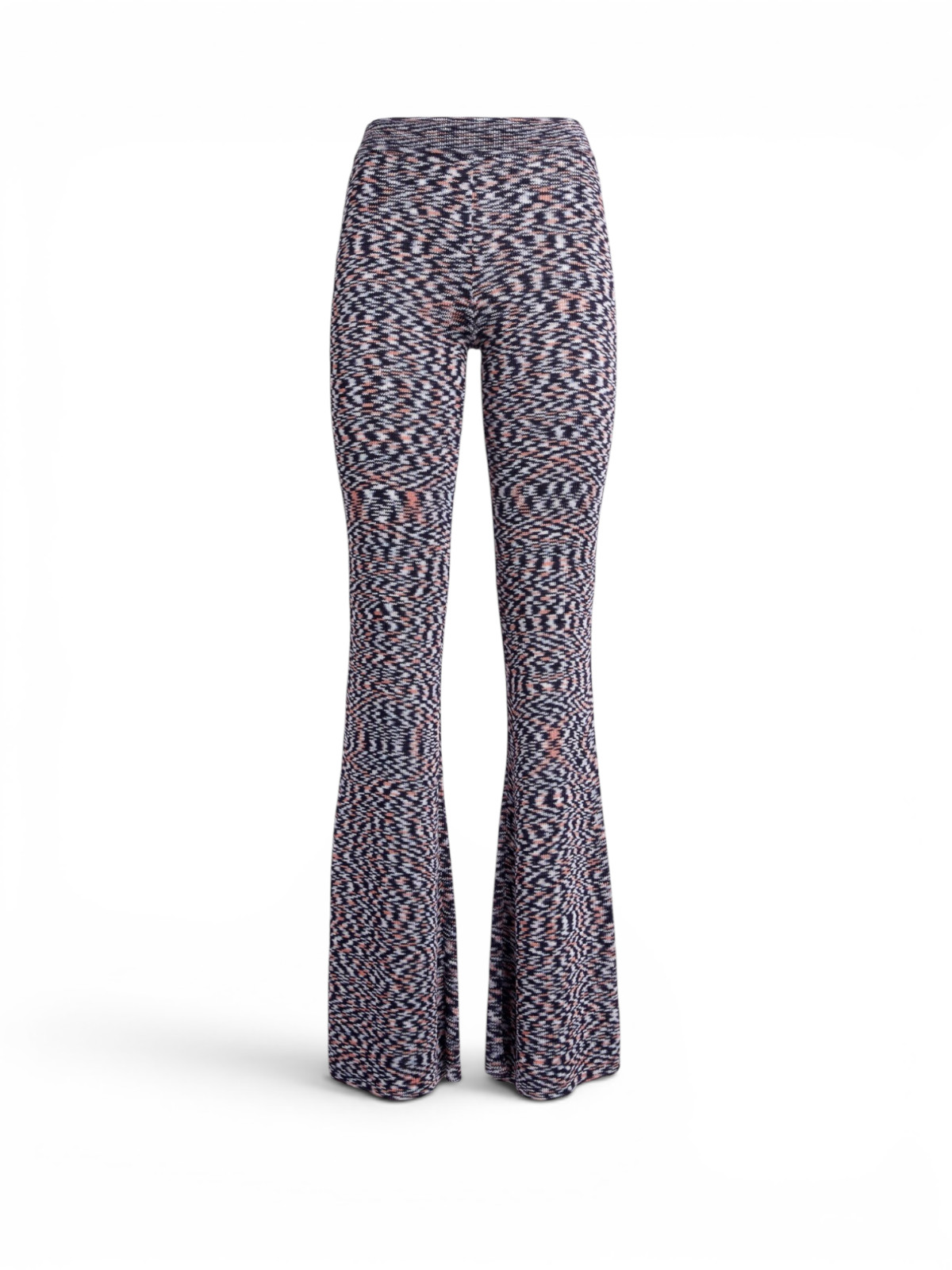 NWT Missoni Blue Slub Viscose Blend Flared Trousers IT 42 Made Italy $1460