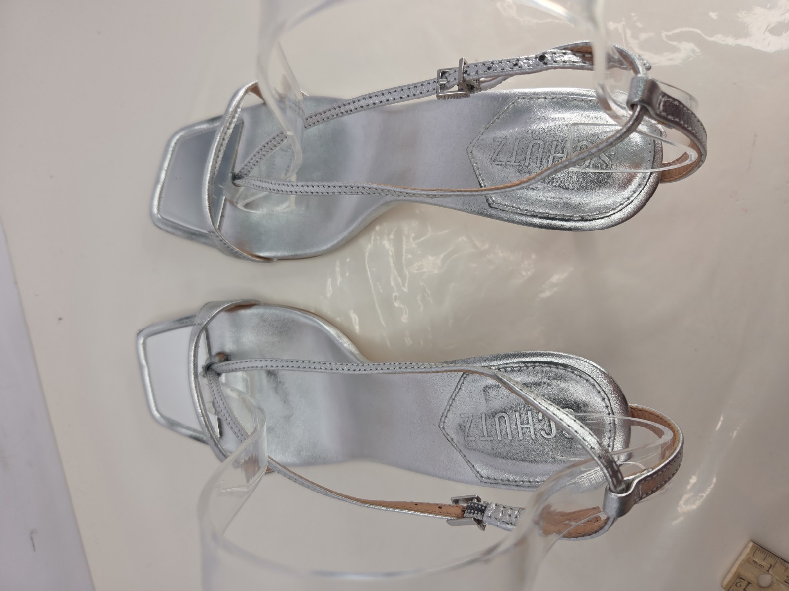 Schutz High Silver Leather Sandal w/Detachable Leather Gladiator Ties Sz 7.5B