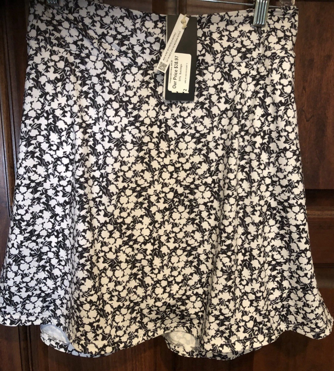 Adidas Golf, Tennis, Pickleball Ladies Printed 18-Inch Skort Black/White 2XL NEW
