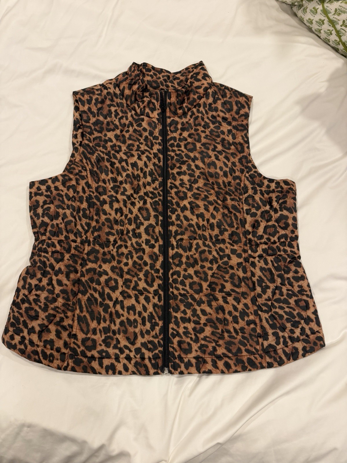 Talbots REVERSIBLE QUILTED VEST – LEOPARD / BLACK Size XL NWT ($145 MSRP)