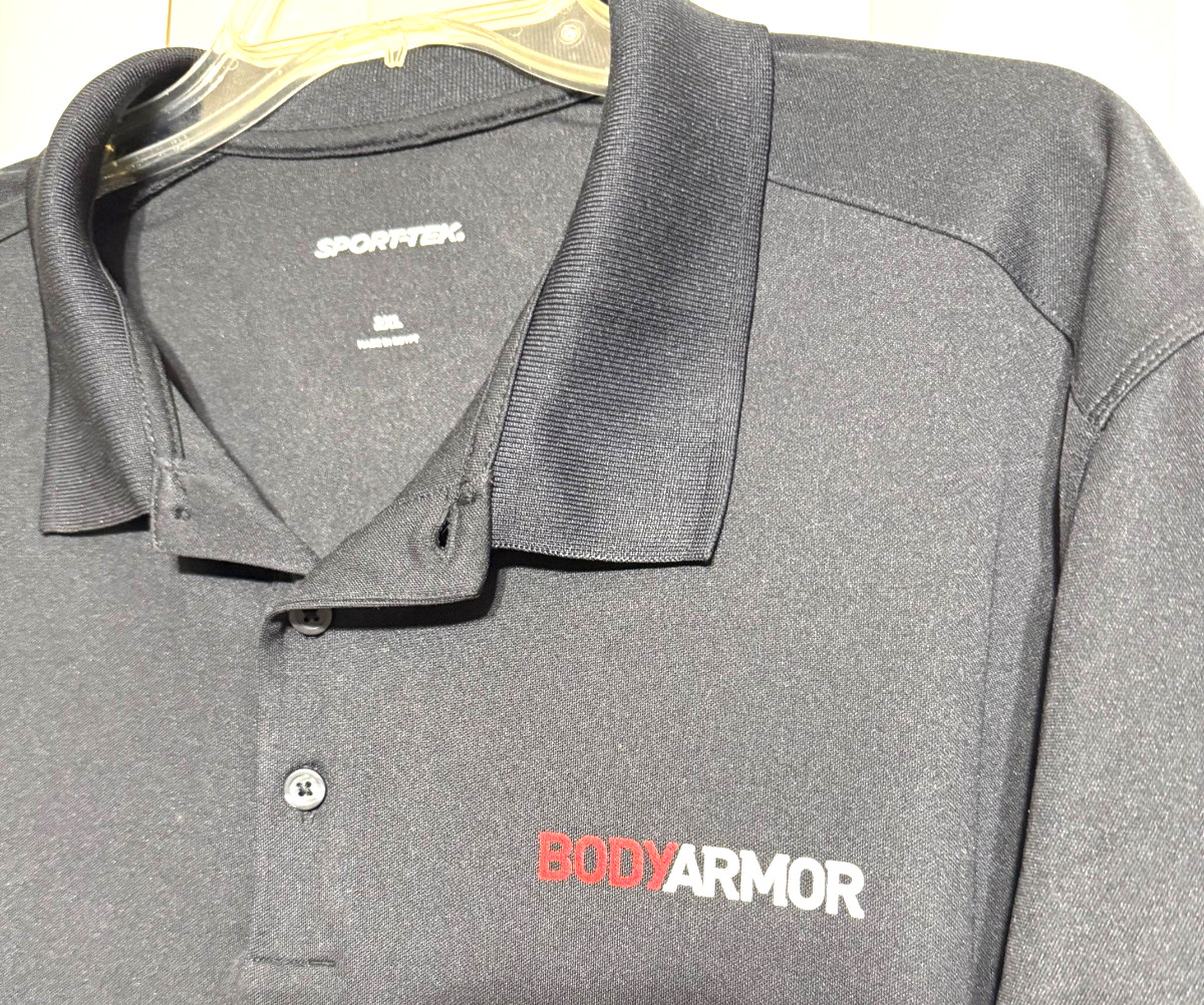 Body Armor Short Sleeve Mens Polo Shirt Sport Tek 2XLarge 2XL Black – NEW