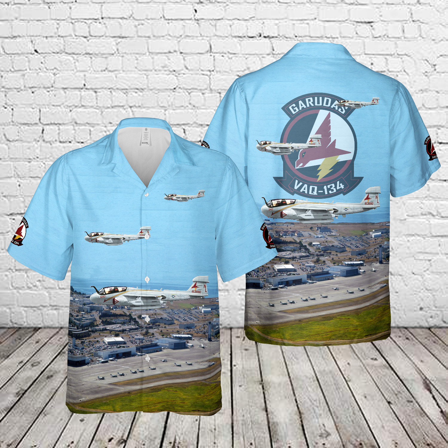 US Navy EA 6B Prowler VAQ 134 Garudas Hawaiian Shirt