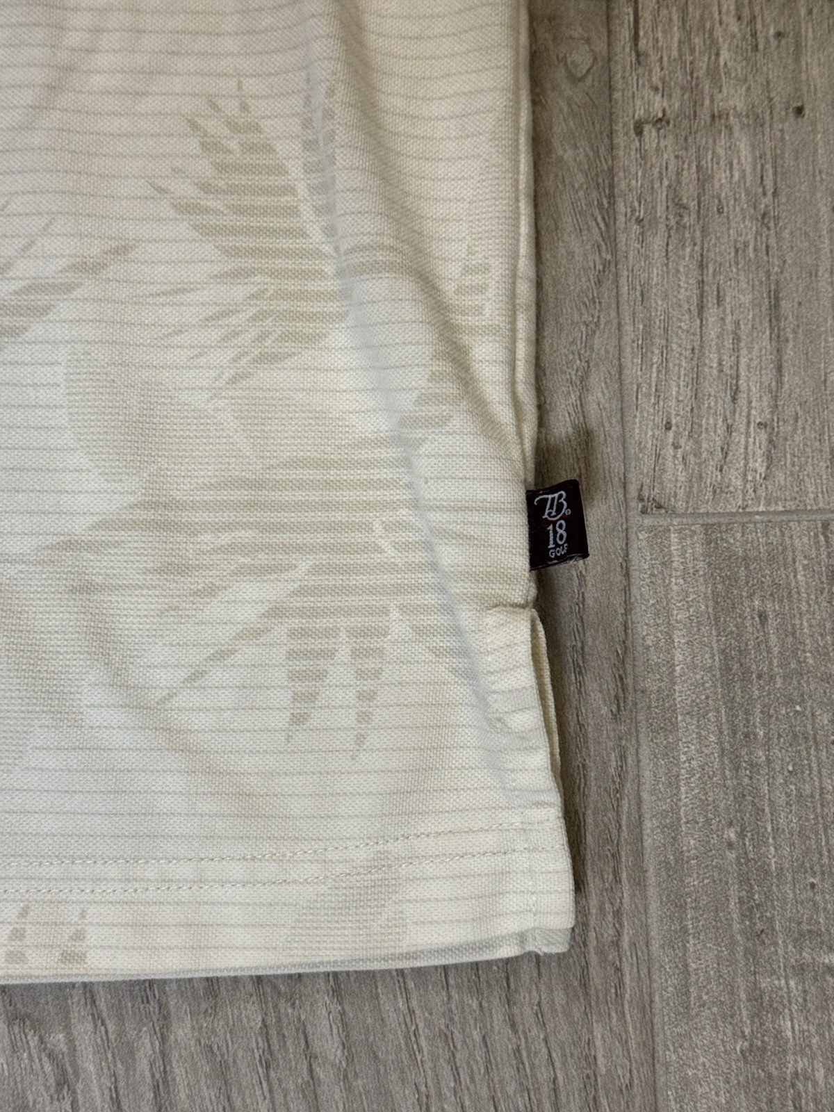 Tommy Bahama 18 Golf Polo Shirt Mens XL White Princeville Resort Tonal Jacquard