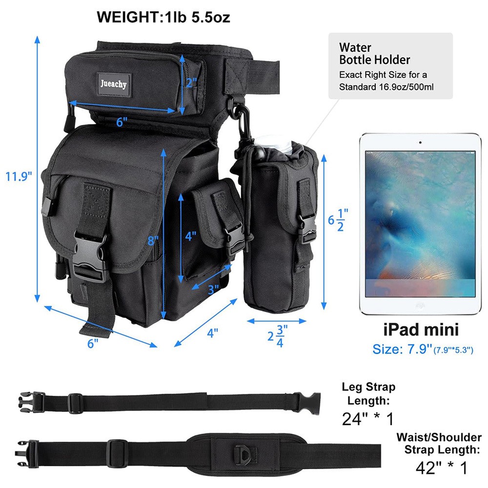 Military Tactical Drop Leg Bag Pack Pouch Waist Belt Packs Motorcycle Waterproof