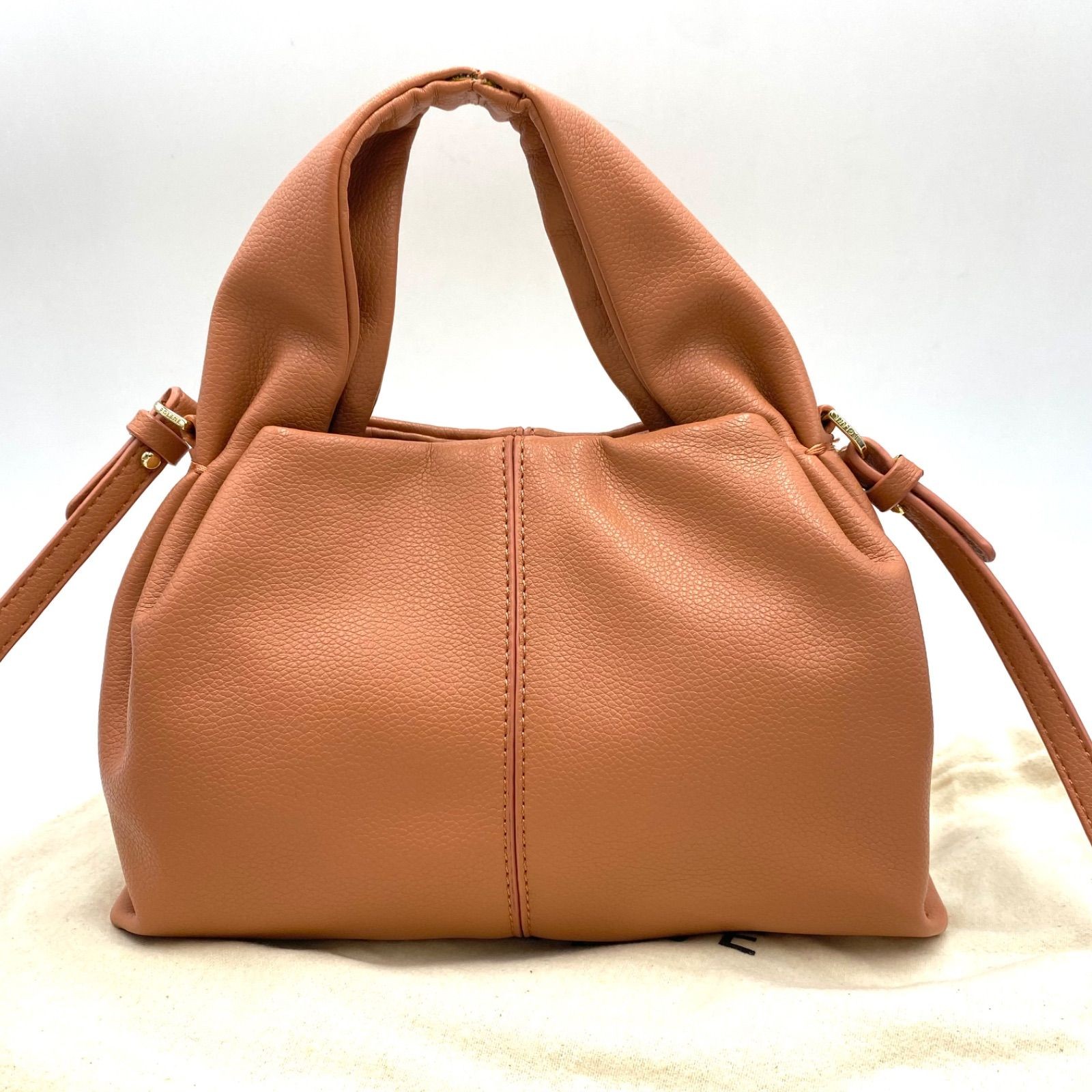 Excellent Condition POLENE Leather Leather Shoulder Bag Crossbody Salmon Pink Sp