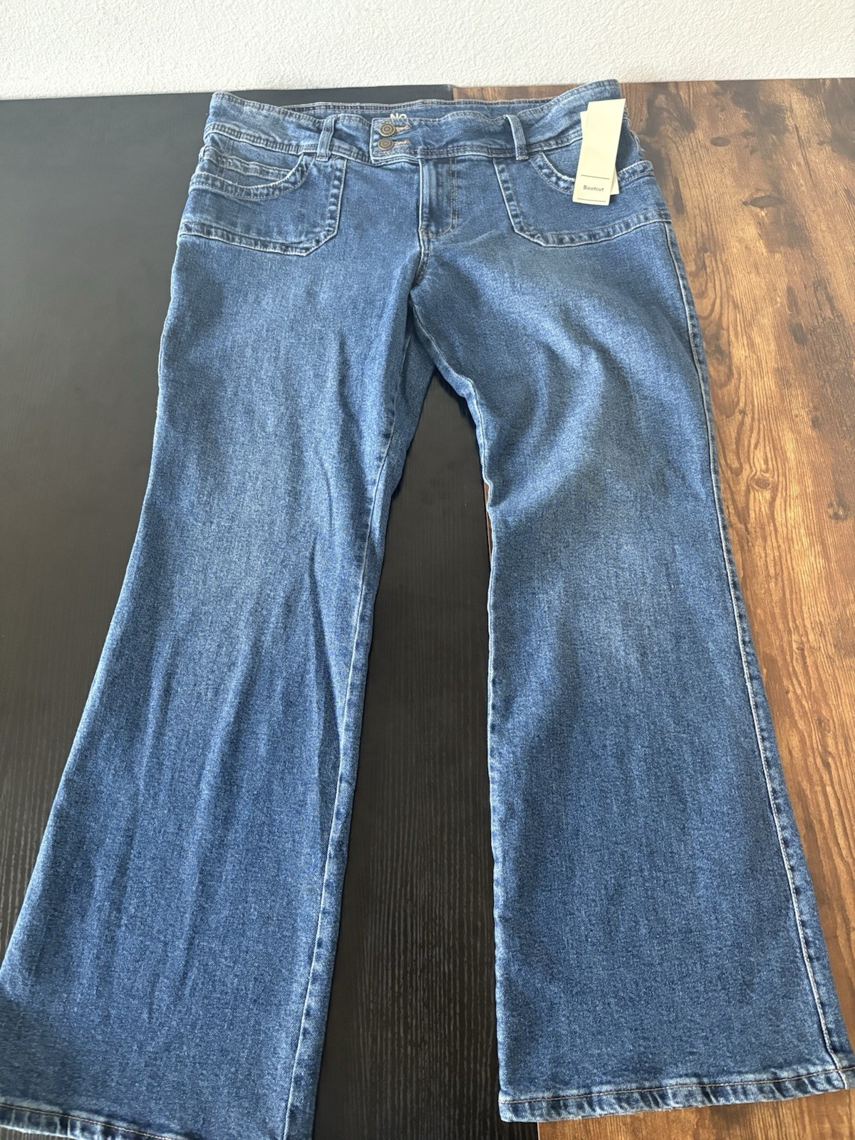No Boundaries Juniors Bootcut Jeans Blue Medium Wash Stretch 5-Pocket Size 11