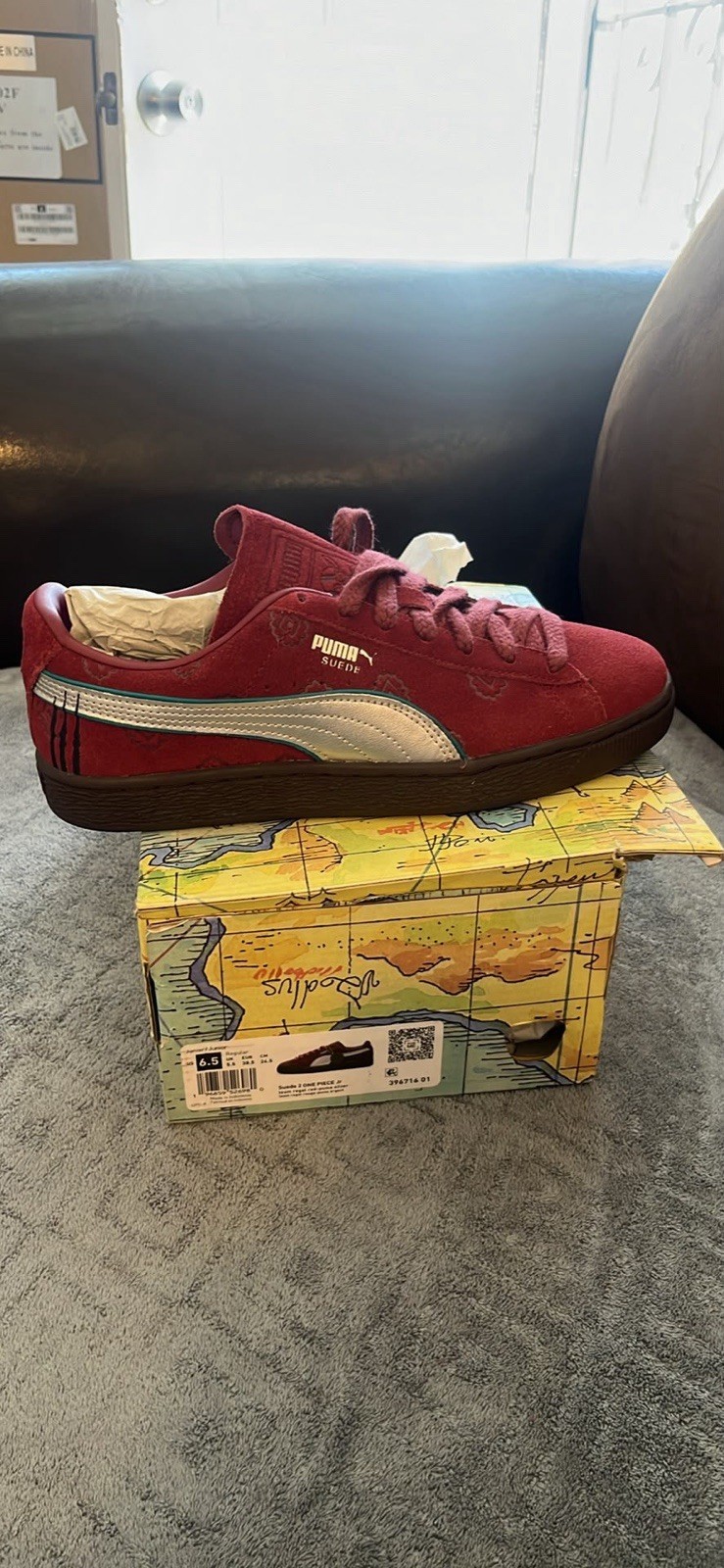 PUMA Suede Pirate Men’s Red Suede Low Top Sneaker 396716-01