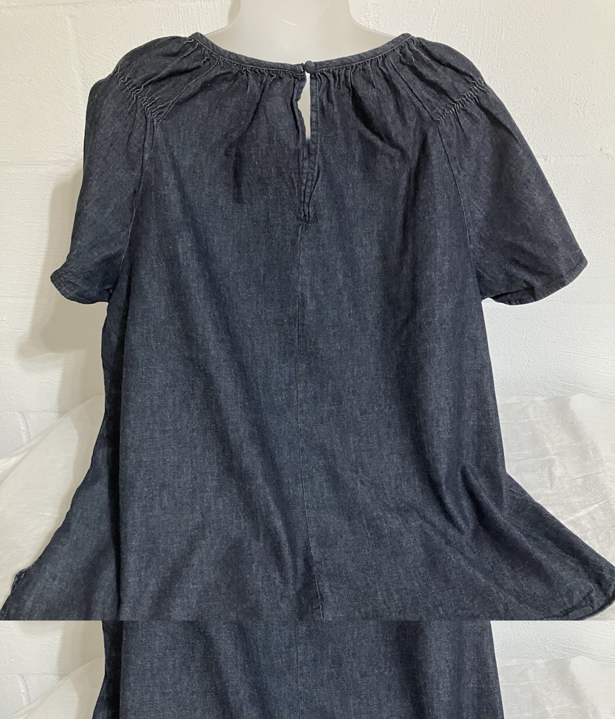 Lane Bryant Womens Size 16 Tunic Blouse Top Smocked Flutter Sleeve Boho Peasant