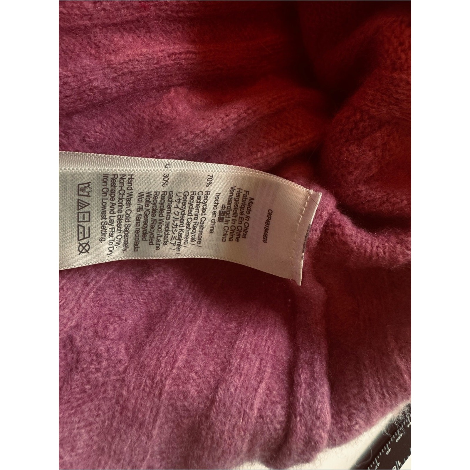 💗 Madewell Re/Sourced Cashmere Bubblegum Manifesto Pink Cable Sweater