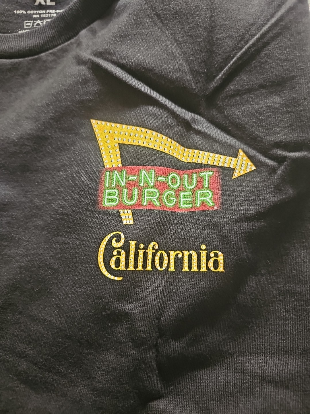 2025 In N Out Burger Beach Cruise T-Shirt Black XL California NEW Genuine (B4)