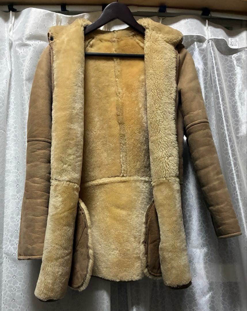 Premium Leather Camel Coat Pre Owned Very Good Condition Japan
