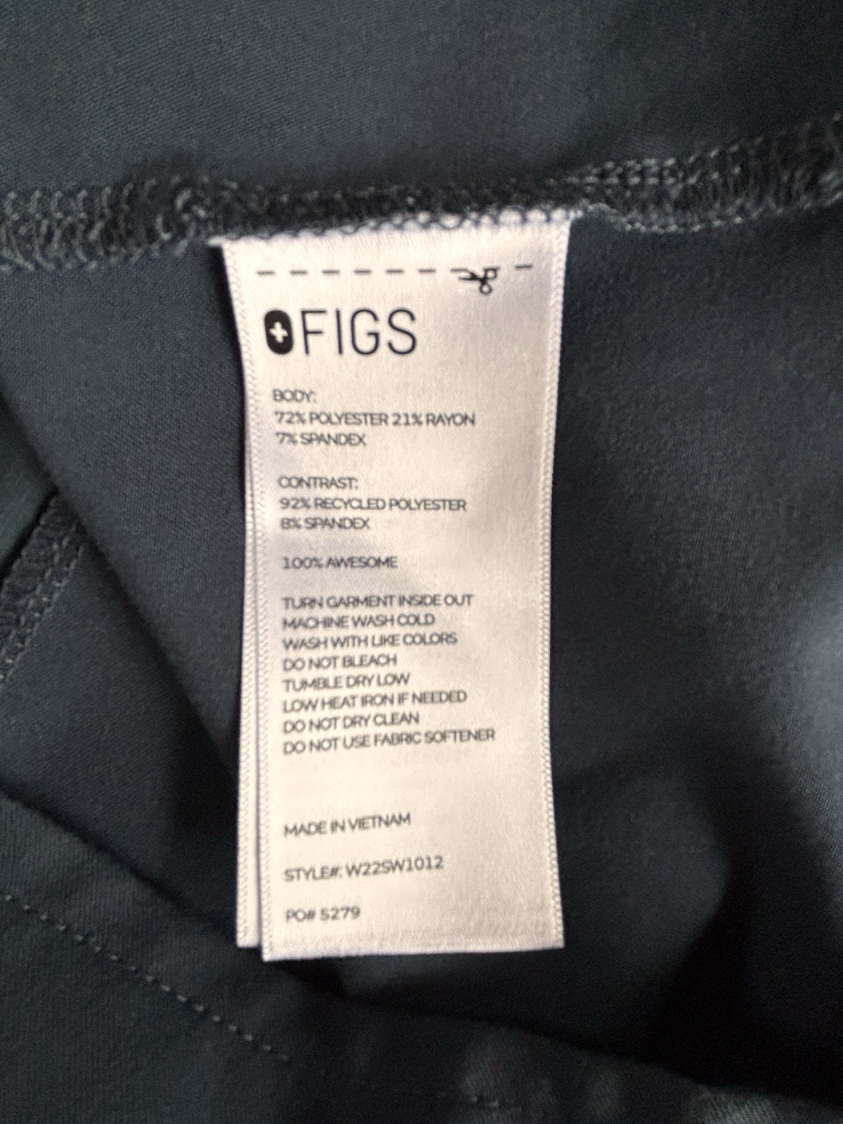 FIGS Scrubs Octavia Maternity Top Dark Harbor Size Small