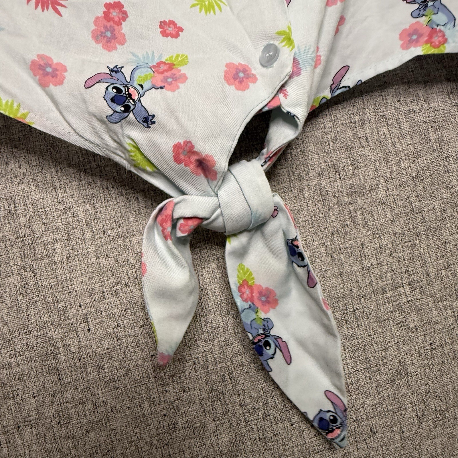 Disney Lilo and Stitch Floral Tie Front Tank – Blue and Pink Girls Plus Size 3