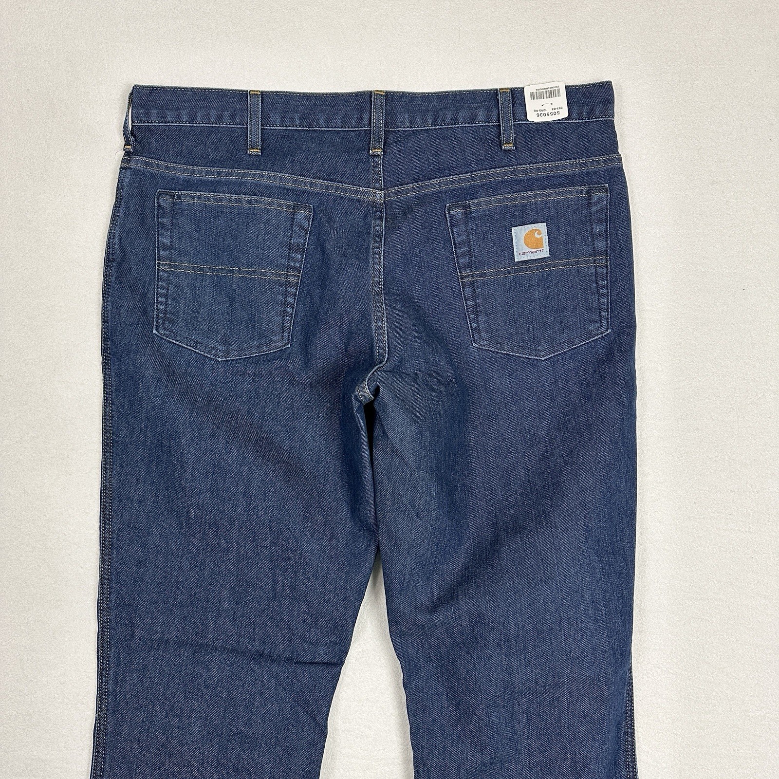 Carhartt Women’s Relaxed Fit Dark Wash Work Blue Jeans 393-83 Size 12 Reg New