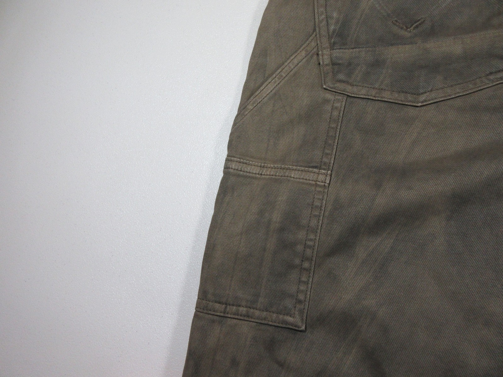 HUDSON mens brown distressed stained buttonfly Hunter work pant 34×32 NWT