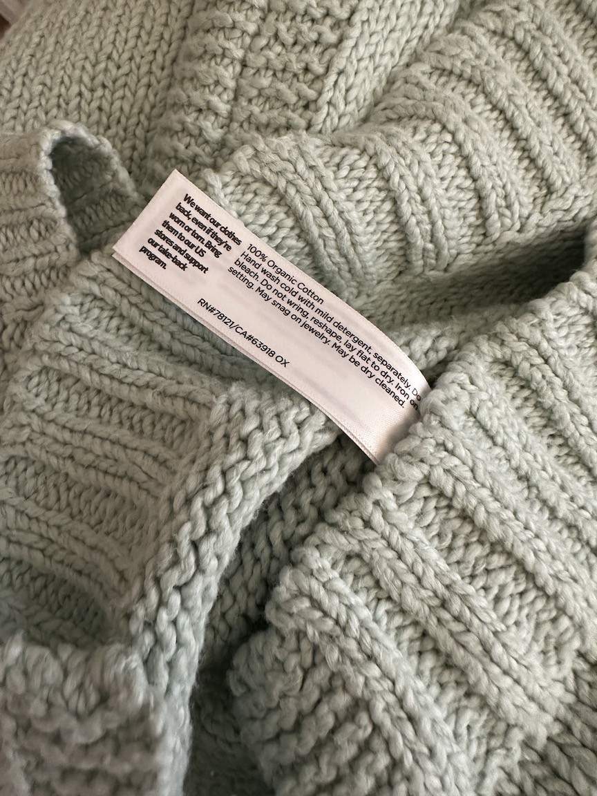 $198 NWT 1x EILEEN FISHER CREW NECK SQUARE TOP SWEATER ABSINTHE PERU ORG COTTON