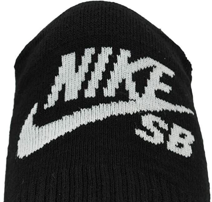 Nike SB No Show Socks 3 Pack Black Grey White New Dri Fit L 8-12 Men