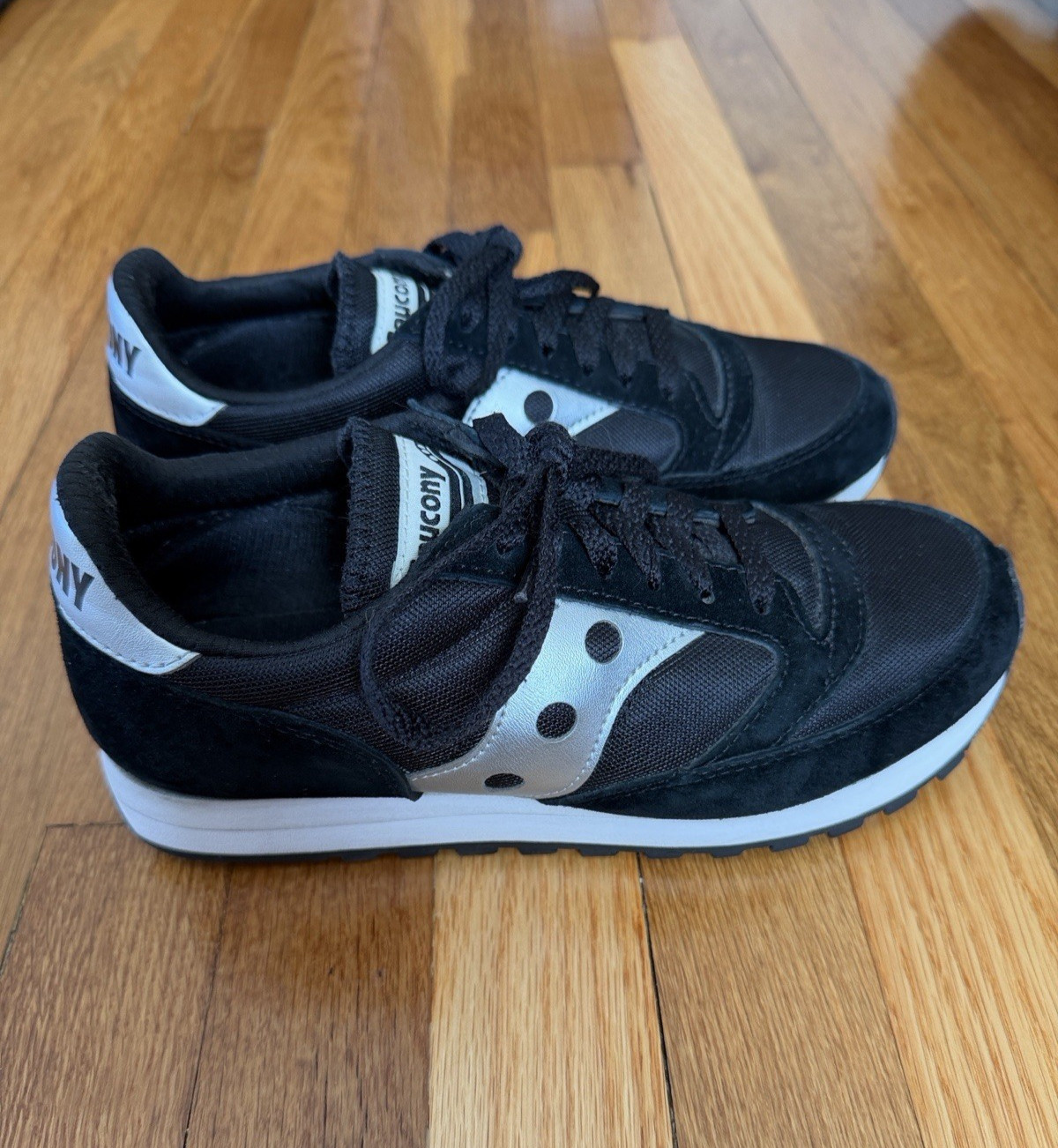 Saucony Jazz 81 S70539-2 Black Silver Sneakers Unisex Women’s 8.5 Men’s 7