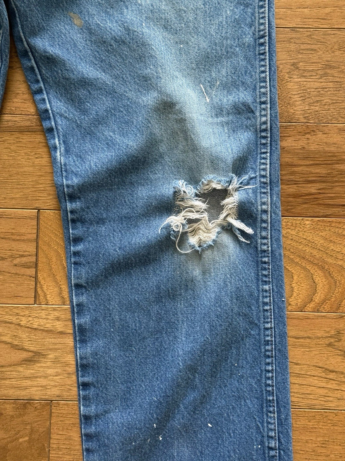 Vintage Wrangler Ranch Jeans Paint Splatter Distressed Aji Workwear 35×32 Mexico
