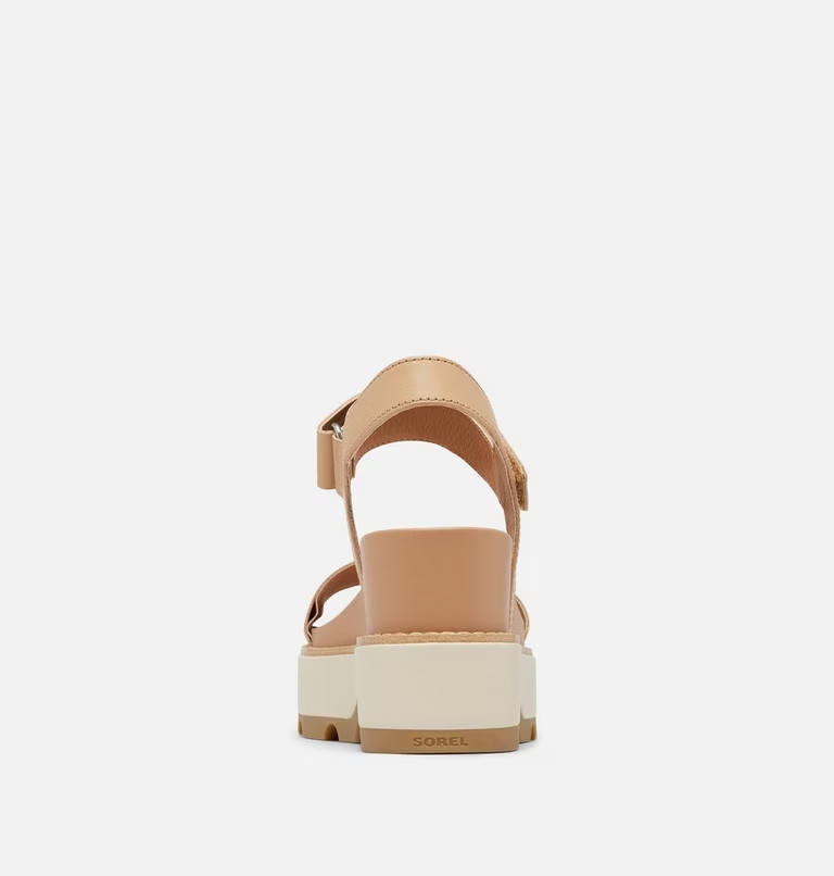 NIB SOREL Joanie IV Y-Strap Wedge Sandals, Honest Beige & Bleached Ceramic, 6M