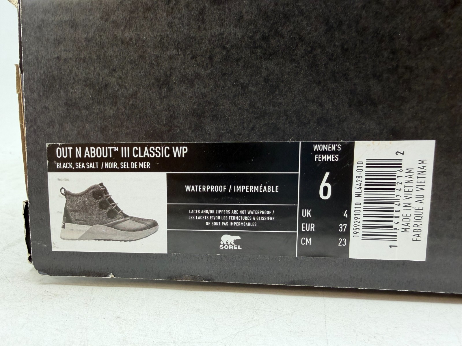 Sorel Out N About III Classic Waterproof Duck Boot Womens Gray Lace-Up Shoes – 6