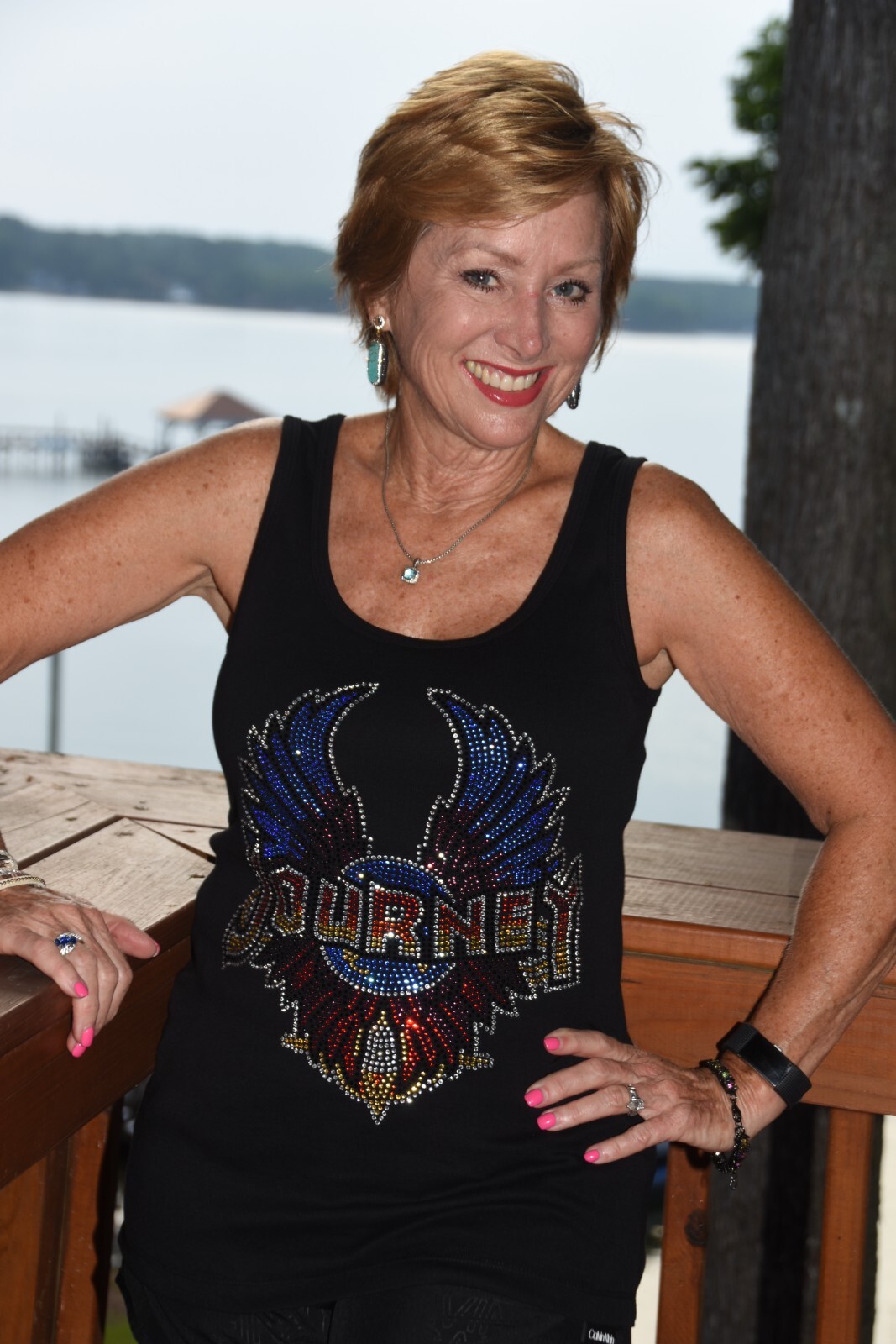 Journey rhinestone tank top sizes XS,X,M,L,XL,XXL,1X,2X,3X,4X,5X
