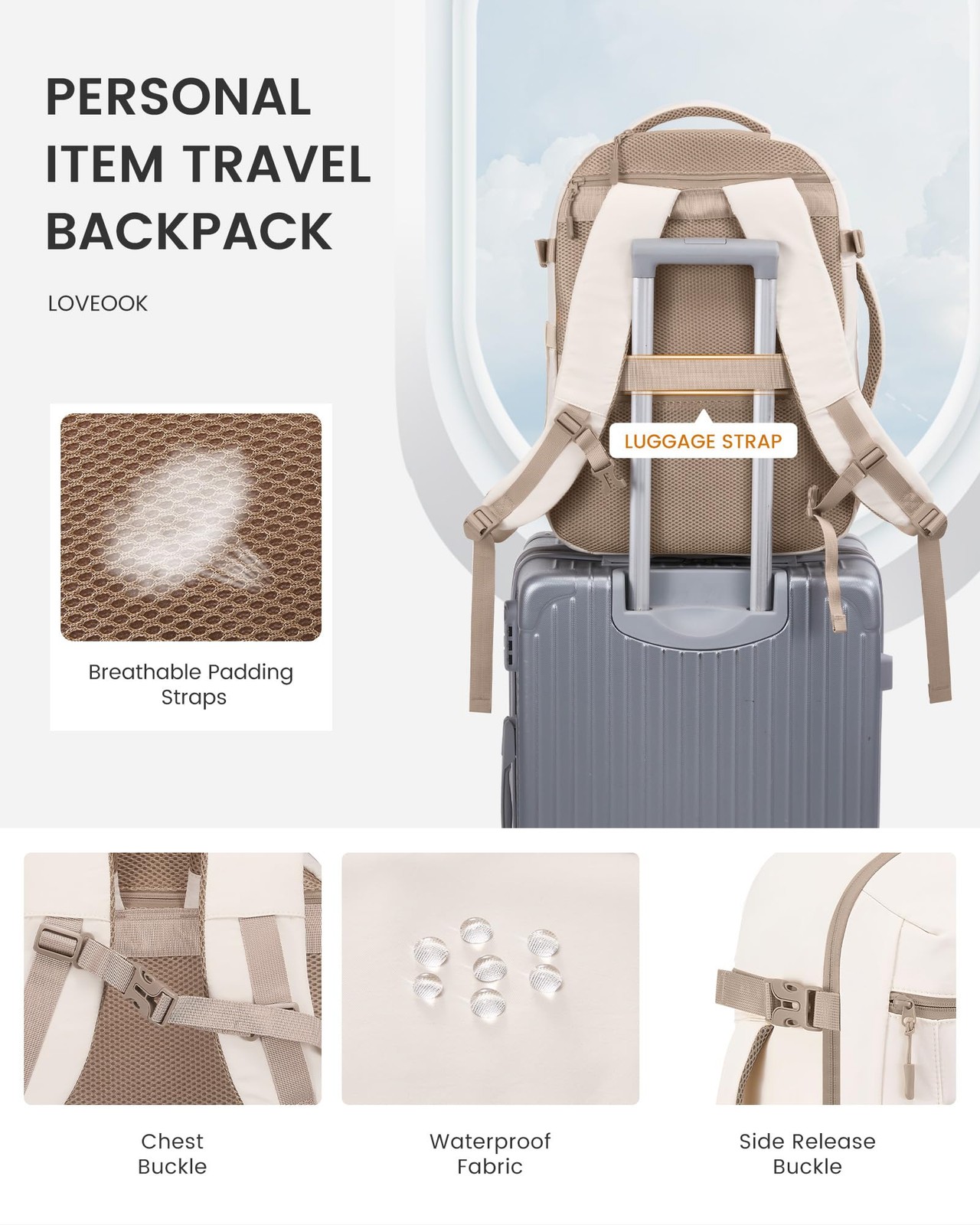 LOVEVOOK Travel Backpack,40L Carry On Backpack Large Fits 17.3″ Laptop,TSA Pe