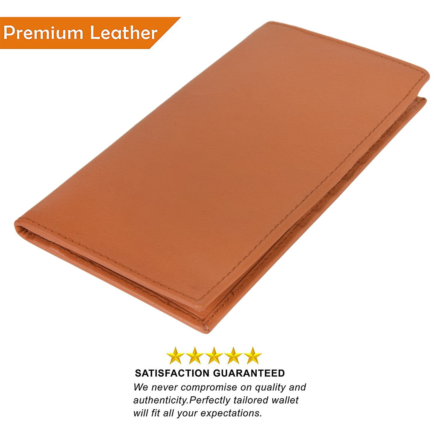 Leatherboss Genuine Leather Men Long Wallet Pockets ID Card Clutch Bifold Purse