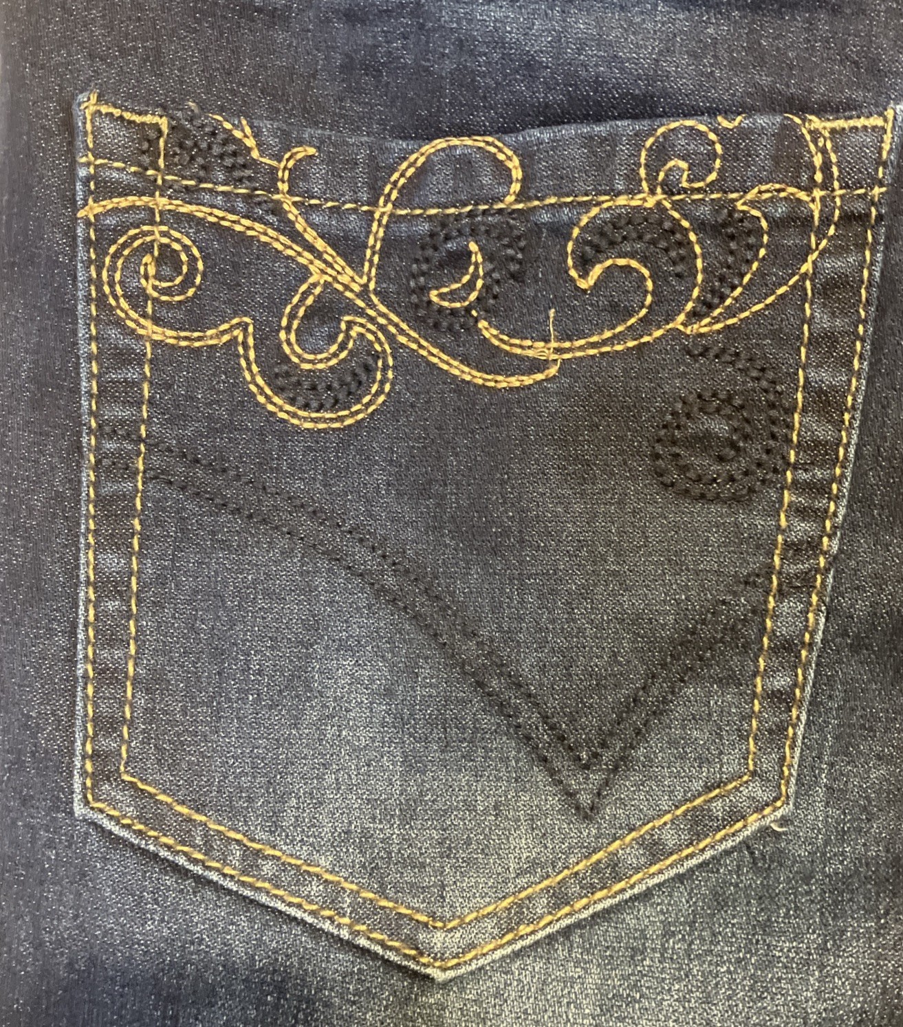 Suzanne Betro Jeans Womens 10 Bootcut Dark Stonewash Embroidered Pocket, New