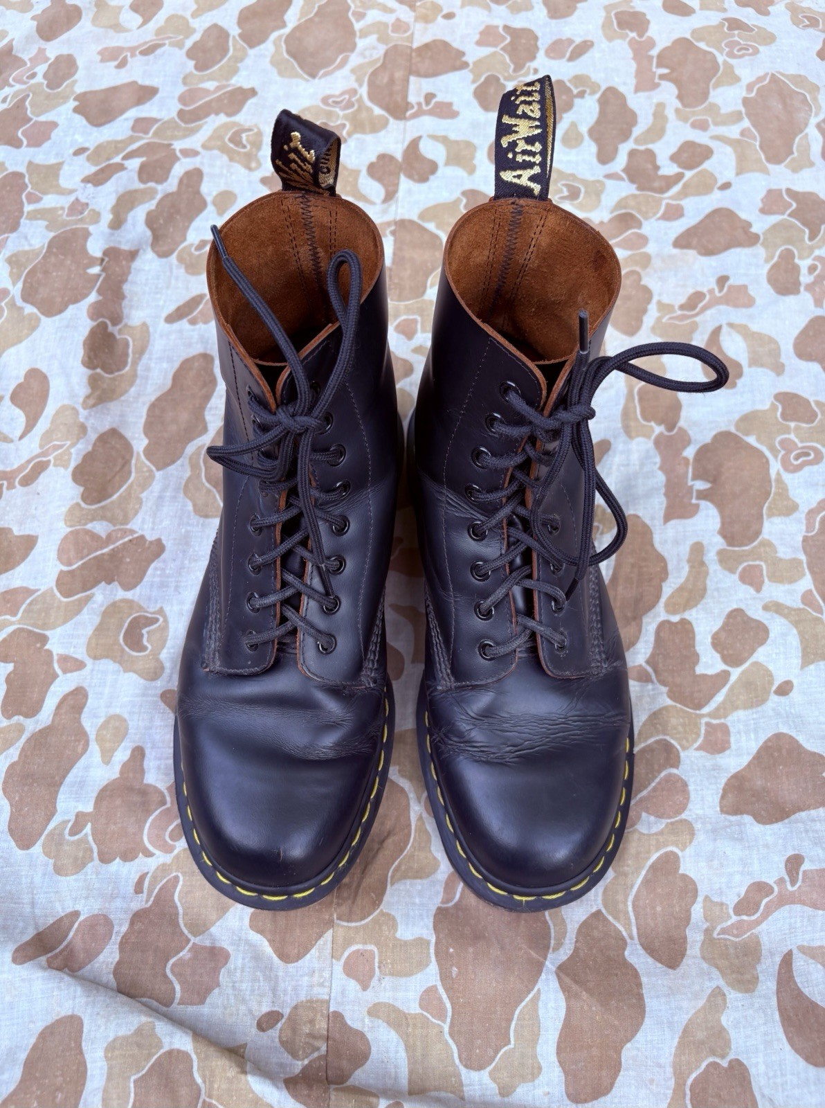 Made in England Doc Dr. Martens 1460 Black Leather Boots