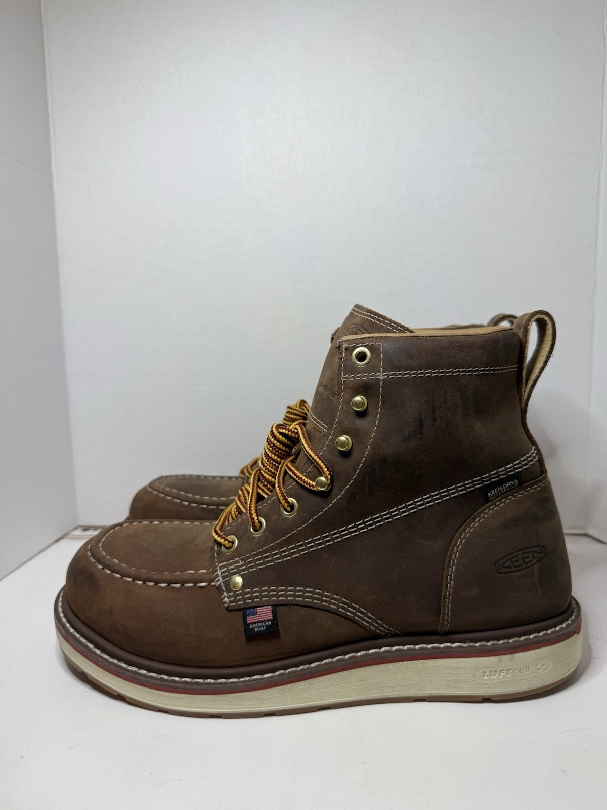 KEEN Utility Men’s Liberty 6″ Waterproof Work Boots Chestnut/Gum SZ 8.5D 1030604