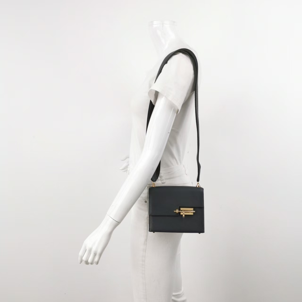 Hermes Verrou Mini 17 Chevre Mysore Black 89 Noir GoldHardware GHW Bag Auth